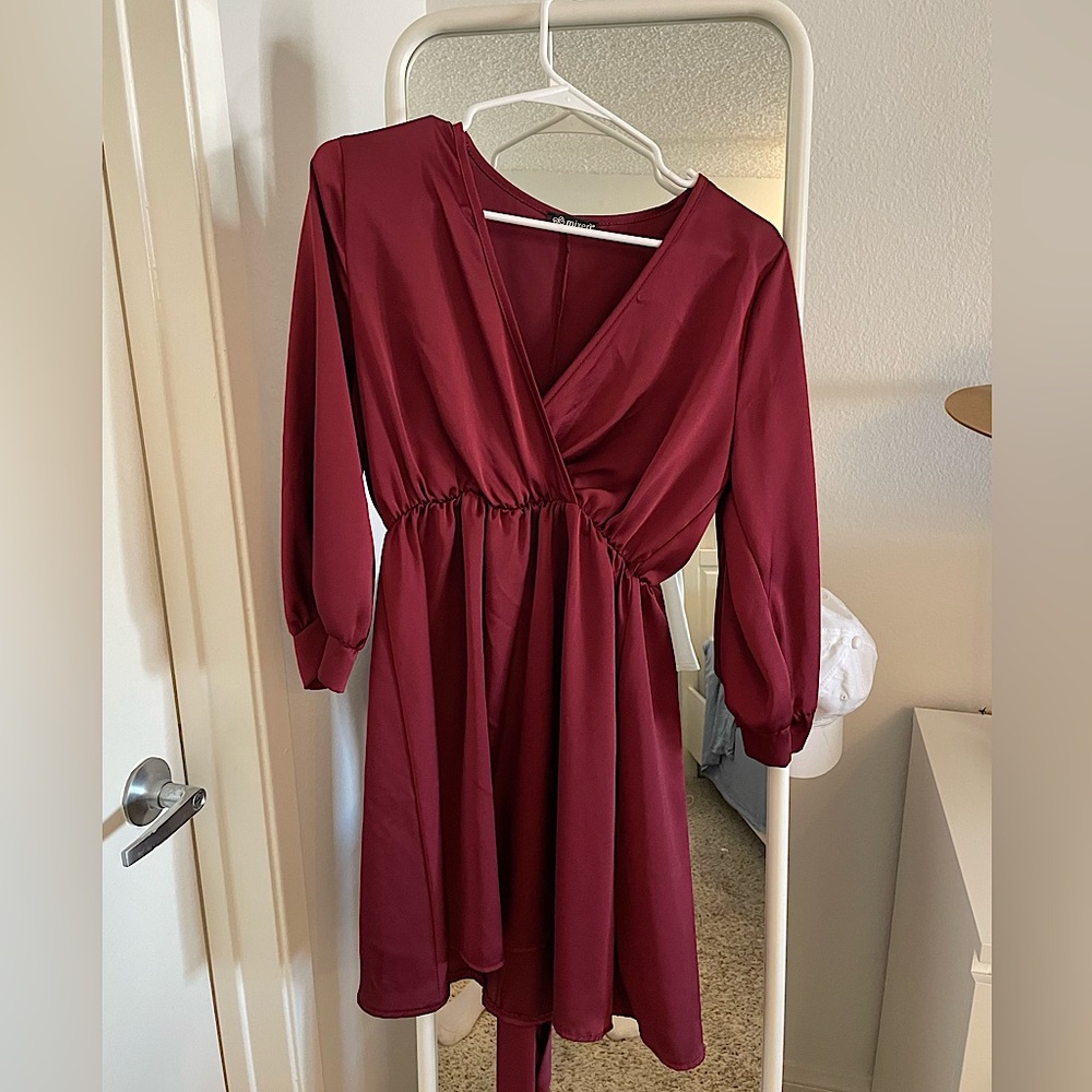 Burgundy Mini Dress